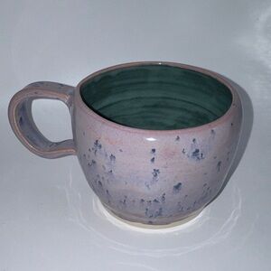 Handcrafted handmade pottery Ceramic Mug - purple and Green